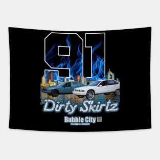 Dirty Blue Flames Caprice Street Cars Tapestry