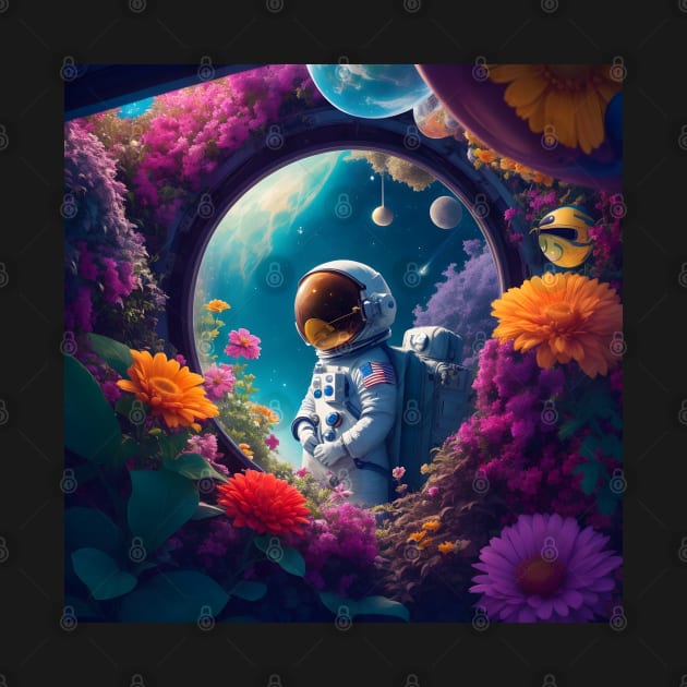 Astronaut on a flower planet by Spaceboyishere