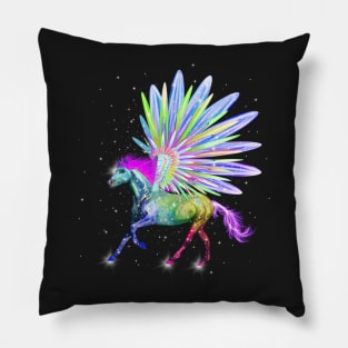 Pegasus Rainbow Horse Unicorn Design Pillow