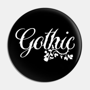 Gothic in aesthetic script with rose Pin