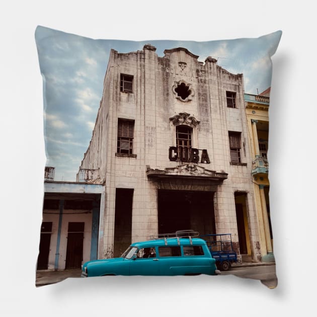 Cuba Movie Theater, Havana, Cuba Pillow by ArqJulioHerrera