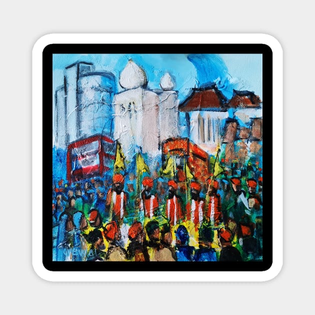 London Southall Sikh Procession Magnet by sukhpalgrewal