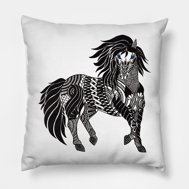 Mandala horse Pillow by Smriti_artwork