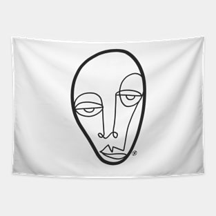 Minimalist simple lines face Tapestry