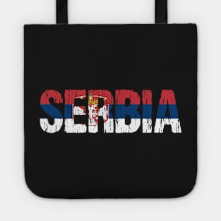 Serbia Srbija Flag Distressed Tote