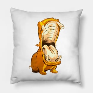 open mouth hippopotamus Pillow