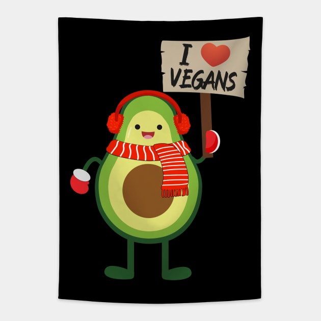 Avo I love vegans Tapestry by MZeeDesigns