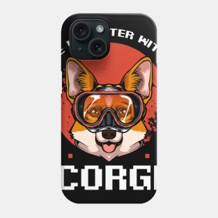 Cool Corgi Statement Cute Dog with Goggles - Welsh Corgi Phone Case
