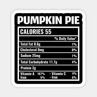 Pumpkin Pie Nutrition Facts Thanksgiving Magnet