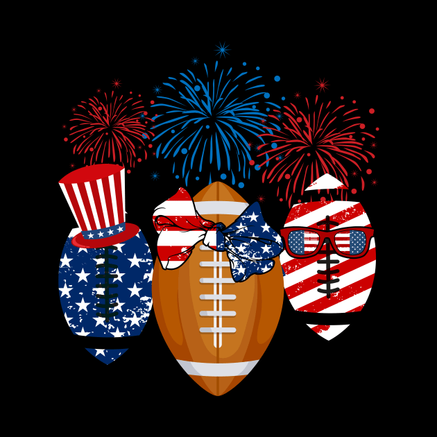 Rugby American Flag Fireworks by Flavie Kertzmann