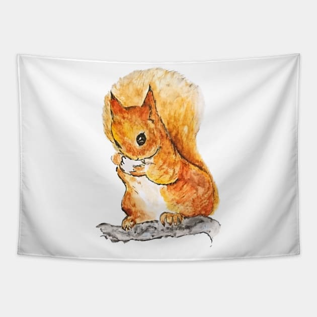 Squirrel Nutkin Peter Rabbit  Beatrix Potter Tapestry by colorandcolor