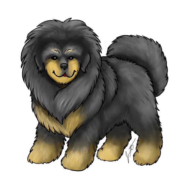 Dog - Tibetan Mastiff - Black and Tan by Jen's Dogs Custom Gifts and Designs