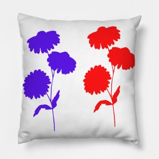 red blue flower texture Pillow