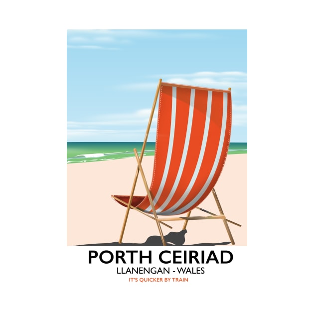 porth ceiriad wales beach travel poster by nickemporium1