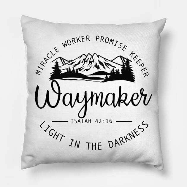 Vintage Waymaker Promise Keeper Miracle Worker Christian Pillow by Mimimoo