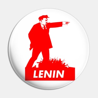 Red Lenin Illustration Pin