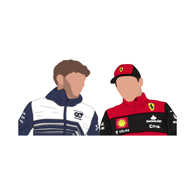 Pierre Gasly and Charles Leclerc by CalliesArt