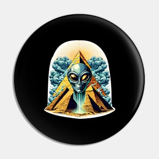 Alien Head in Pyramid Pin