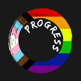 Progress Pride Rainbow Flag For Inclusivity T-Shirt