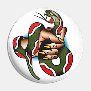 Snake in the Hand Tattoo Design Pin