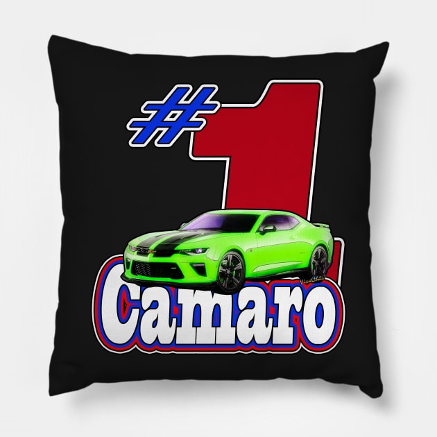 #1 2016 Camaro Tee Print and Everything Else Pillow by vivachas