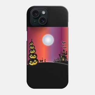 Halloween Pumpkins & Cats & Haunted House Phone Case