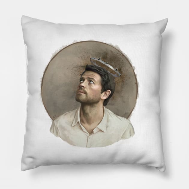 Castiel. White Pillow by Armellin