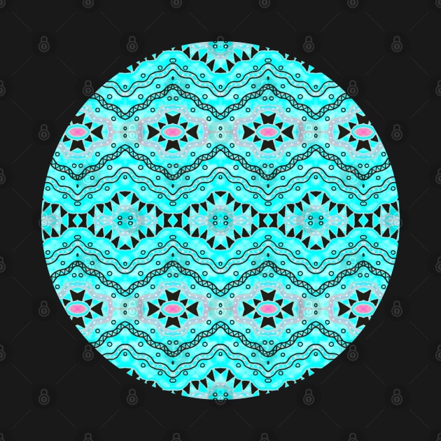 Turquoise Abstract Geometric Watercolour Pattern by sarahwainwright