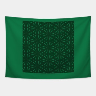 Polynesian Kelly Green Circle Leaf Tropical Pattern Tapestry