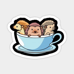 Cute hedgehogs in a cup Magnet