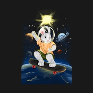 Rabbit, Skateboard, Skater, Space, Bunny, Halfpipe T-Shirt