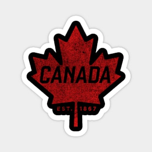 Canada Est 1867 Faded Canada Maple Leaf Magnet