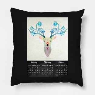 deer winter calendar 2020 Pillow