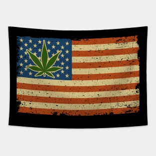 Marijuana Flag Hemp Chill Vibes Stoned High Weed Tapestry