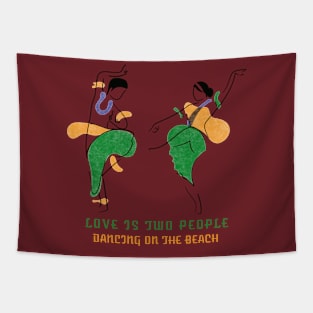 Love is two people dancing on the beach Tapestry