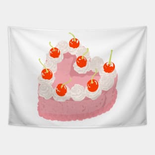 Cute pink cake, pastel birthday baking design Tapestry