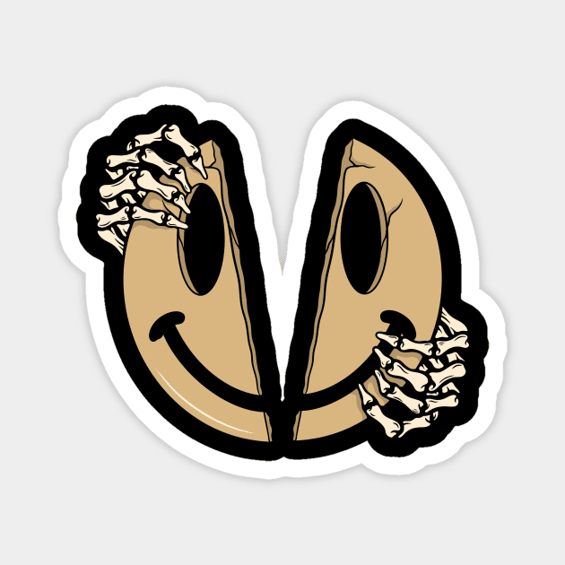 Smile and Skull, Smiling Skull, Smiling Skeleton Magnet by gggraphicdesignnn