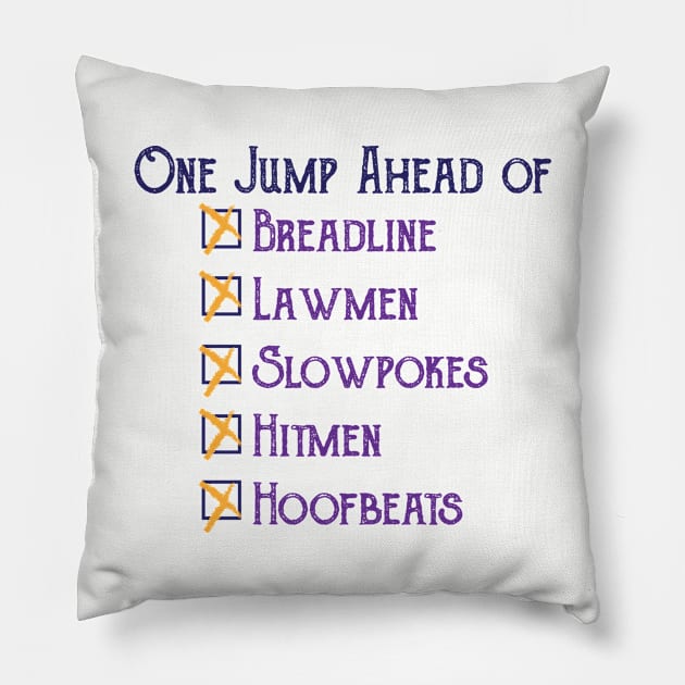 One Jump Ahead Pillow by OffBookDesigns