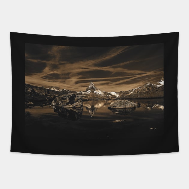 Zermatt, Valais, Switzerland, Vintage Retro Tapestry by BokeeLee