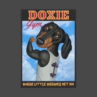 Cute Doxie at the gym where little weenies get big T-Shirt