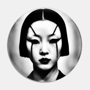 Japanese woman, dark art, horror vibe Pin