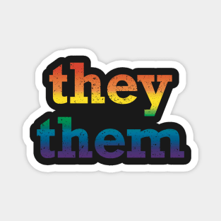 Rainbow They Them Pronouns Magnet