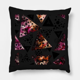 Watercolor Colorful and Black Triangles Seamless Abstract Pattern Pillow