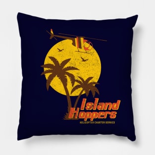 Island Hoppers - Helicopter Charter Service - vintage logo Pillow