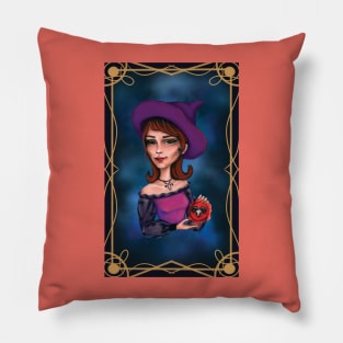 Red hair aries witch Pillow