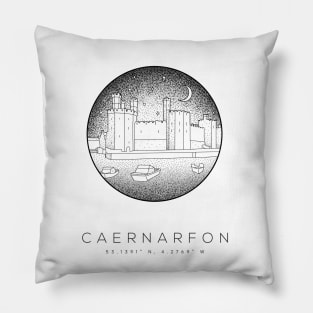 Caernarfon Castle - Gwynedd Dotwork Pillow