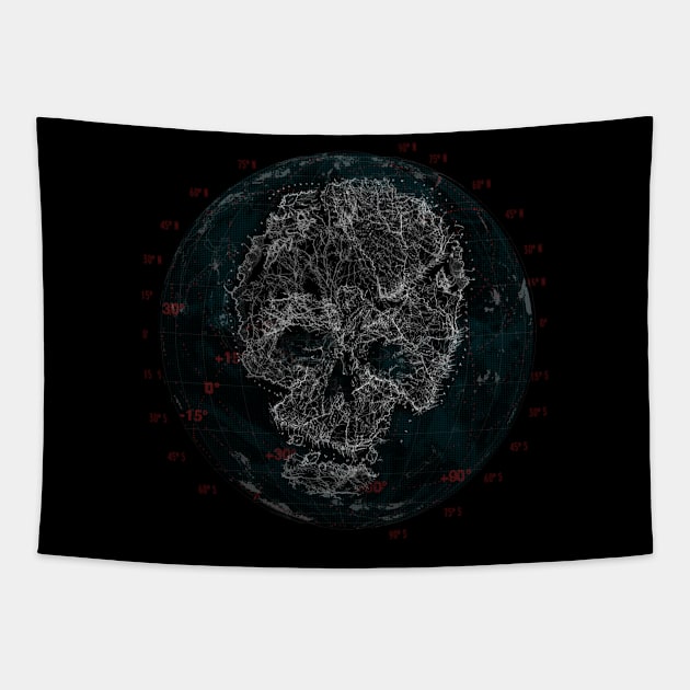 Skull Topography Tapestry by Buy Custom Things