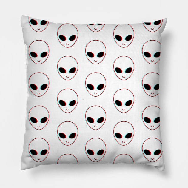 Alien Face Pattern 3D Aesthetic UFO Pillow by zocostore