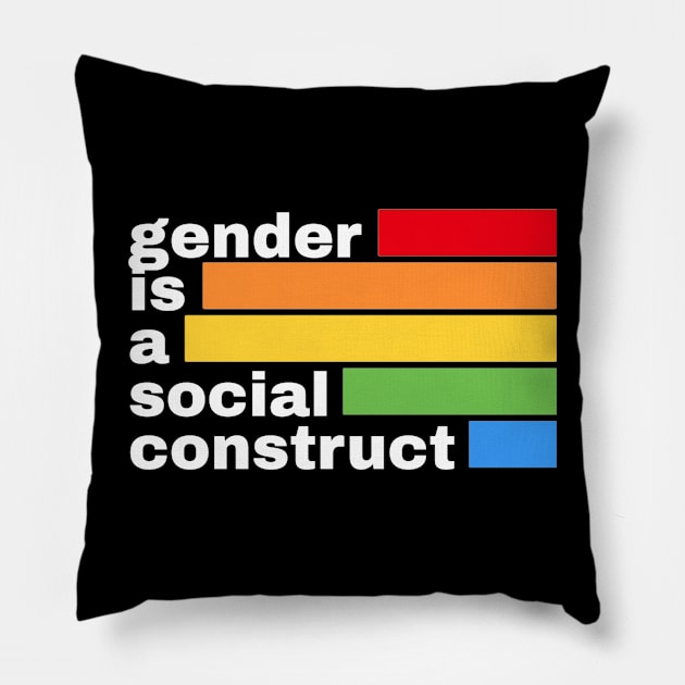 LGBTQ+. Non-Binary -Gender is a social construct Pillow by Sanu Designs