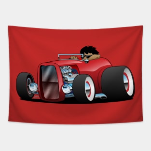 Highboy hot rod red roadster Tapestry